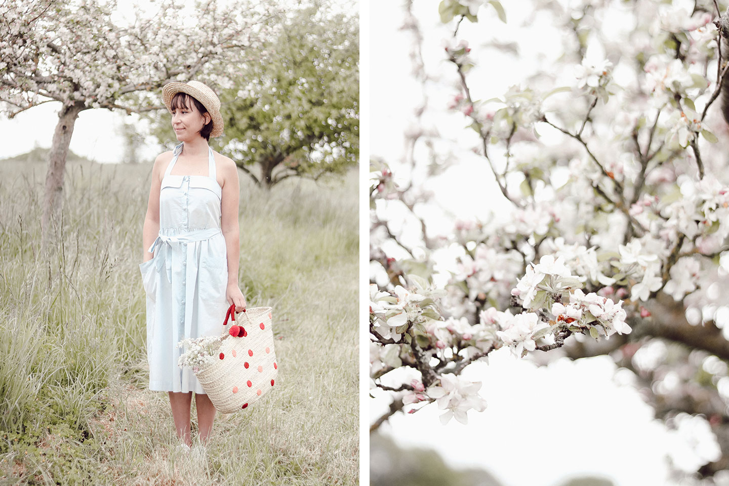 Aujourd'hui je vous retrouve avec un petit look estival et confortable avec cette petite robe rétro aux milieu des pommiers en fleurs d'Oléron. - Cliquez pour découvrir l'article